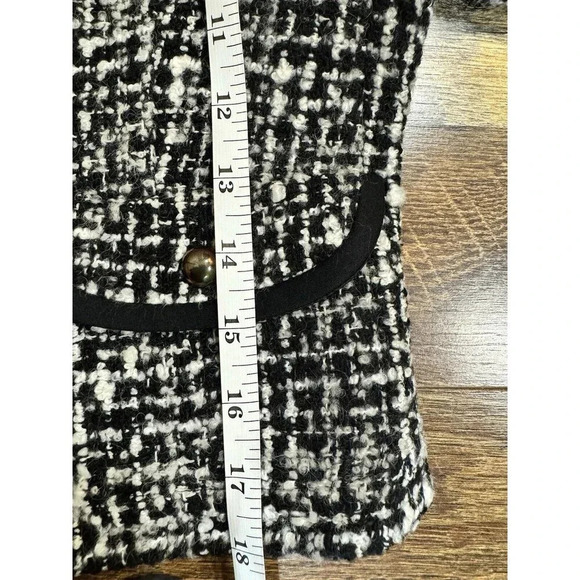 Express Black/White Wool Blend Crop Blazer Size 6 Y2K - Picture 8 of 8